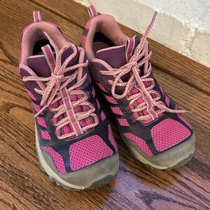 Merrill Girls Hiking Shoes - big kid size 5.  Color pink and purple